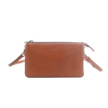 Sika雙層斜背包(大)A8318-01原味褐