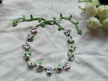 項鍊，花癡，用木珠編織