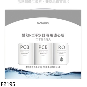 【SAKURA 櫻花】【F2195】二年份5入組FOR南部(含RO膜)適用P0233濾心