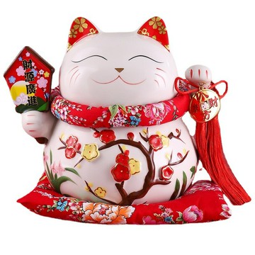 招財貓 招財貓擺件大小號家居陶瓷存錢罐創意開業禮品客廳收銀臺儲蓄罐「限時特惠」