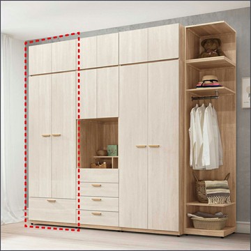 2.5x7.8尺單吊(衣櫃+被櫃) 拉門衣櫥 開門衣櫥 收納衣櫃 儲物衣帽間【275B1163】Leader傢居館275-7935+7935-1