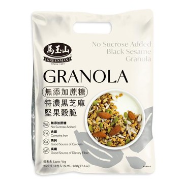 馬玉山 無添加蔗糖特濃黑芝麻堅果穀脆(8入/袋)