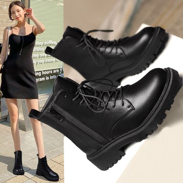 厚底馬丁靴女英倫風2021年新款靴子機車加絨網紅短靴女春秋單靴潮