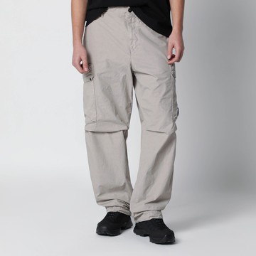 Taupe grey cotton cargo trousers