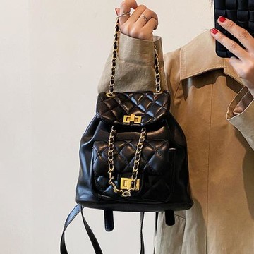 菱格鏈條小包包女秋2025新款時尚休閑百搭單肩包個性超火雙肩背包