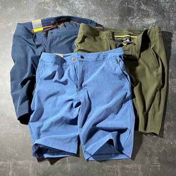 外貿大牌男裝夏季男士直筒四面彈速干沙灘褲戶外運動五分褲中褲男