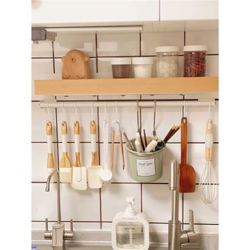 廚房掛鉤掛桿免打孔壁掛墻上免釘置物架砧板勺子鏟子收納架神器