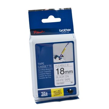 【Brother 兄弟】TZe-241 護貝標籤帶 白底黑字 18mm