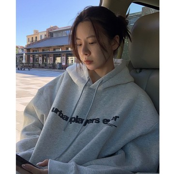 Vuja de 純棉連帽衛衣 大學t 薄衛衣 字母印花 長袖上衣 oversize大學t 潮流衣服 秋冬上衣 韓版上衣