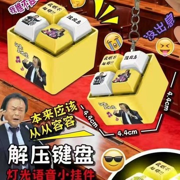 從從容容發光語音按鍵 堅哥語音 解壓按鍵鑰匙扣 從從容容游刃有餘  小禮物 小掛件 吊飾