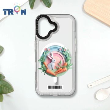 TRON IPHONE 16 可愛紙雕兔子 防摔 MAGSAFE 磁吸 太空載具殼 透白 手機殼