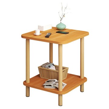 HAPPY LiFE 雙層方形茶几 40cm 11207  原木色