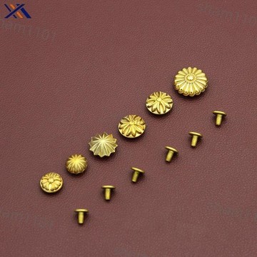 精選免運費新款皮具財布扣全實心黃銅材質diy手工皮革裝飾扣復古高橋克羅心菊花風格正品實用耐用耐磨高品質限時下殺X505