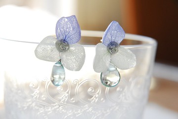 繡球和螢石耳针黃色綠色