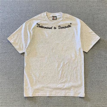 搞錢做慈善 260克重磅純棉！美式復古項鏈字母短袖T恤男女防曬服