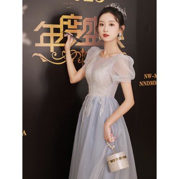 晚禮服女高級感宴會氣質輕奢小眾高端生日成人禮主持人法式小個子