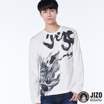 地藏小王 BLUE WAY –墨獄繪火藏薄長TEE(白)