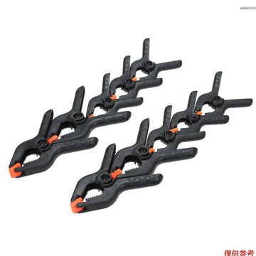 10個裝A型固定夾子塑膠背景夾 尼龍木工夾彈簧夾