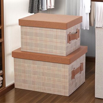 奶油風衣帽間衣柜皮革收納箱整理車載箱貯物盒樣板房皮質收納盒