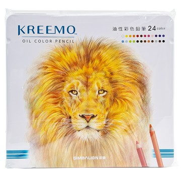 SIMBALION 雄獅 KREEMO 可瑞莫 油性彩色鉛筆 24色  1盒