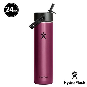 Hydro Flask 24oz/709ml 寬口 吸管 輕量 真空 保溫瓶 石榴紅