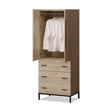 ASSARI-佐久間日式2.5尺三抽衣櫃(寬76x深55x高197cm