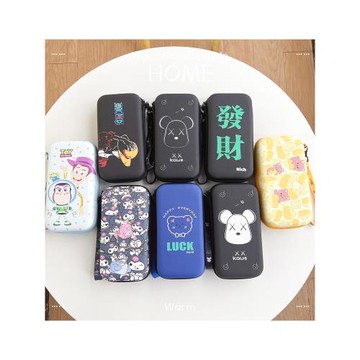 卡通手機移動電源硬盤數碼收納包CCD相機耳機數據線充電器卡通收納盒手腕掛繩U盤包防震收納包零錢鑰匙便攜