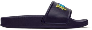 Palm Angels 海军蓝 Colors Logo 儿童拖鞋