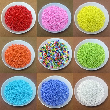 2MM玻璃珠米珠手鏈項鏈耳環diy飾品配件串珠材料散珠陶瓷珠子供