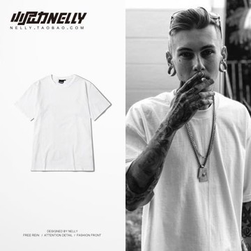 純棉oversize純色打底重磅短袖棉T恤街舞嘻哈Hiphop圓BBOY男女