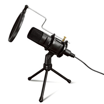 【KONIX】電容式心型指向性專業麥克風組-3.5mm版 (M5) 贈防震架、防噴罩