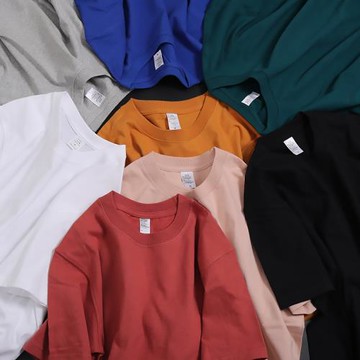 270g重磅精梳棉T恤男加厚不透肉純白色短袖情侶基礎款全棉打底衫