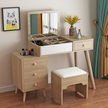 熱銷/免運 快速出貨 梳妝臺 化妝臺 梳妝台 化妝台 化妝櫃 輕奢梳妝臺臥室現代簡約收納柜一體簡易翻蓋北歐風化妝桌2022新款