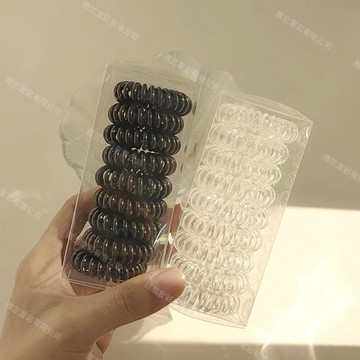 ⚡免運臺灣有貨⚡9條盒裝漸變灰色髮圈ins網紅頭少女心紮頭髮清新繩皮筋髮飾電話圈