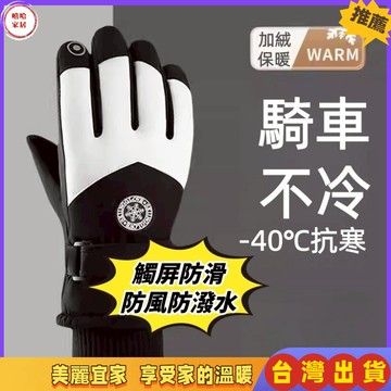 優選🏆防風防水手套 加絨加厚觸屏保暖手套 秋冬季戶外騎行防滑手套 魔術貼可調節手套 保護手腕防凍分指手套 滑雪手套