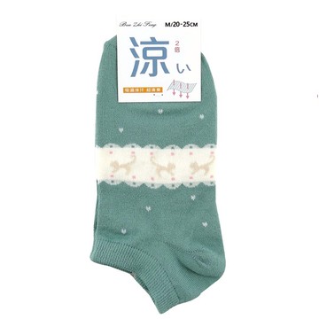 0273涼感船襪-花邊綠