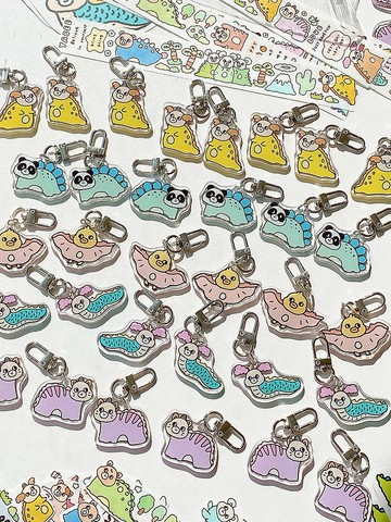 開心動物園/開心恐龍動物園壓克力吊飾九代/鑰匙圈/5款圖案