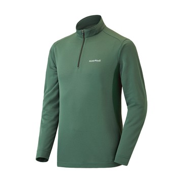 mont-bell 日本 男 wickron zeo 長袖半門襟灰綠1104940/登山/高領長