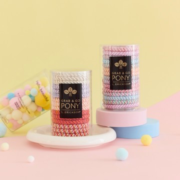 快速出貨⚡讓你一圓芭比夢【L. ERICKSON 官方旗艦】粗版 彈力髮圈桶 15入 〈芭蕾粉〉