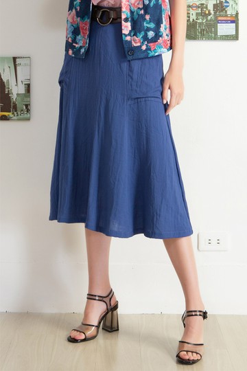 MW 亞麻中長裙