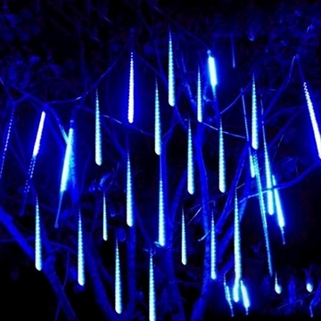 MODACore 摩達客 聖誕燈裝飾燈LED流星燈串 8條燈 插電式 單燈長50cm  藍白光  1組