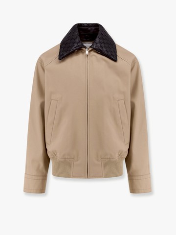 Twill cotton jacket with intrecciato collar - BOTTEGA VENETA - gender_Man
