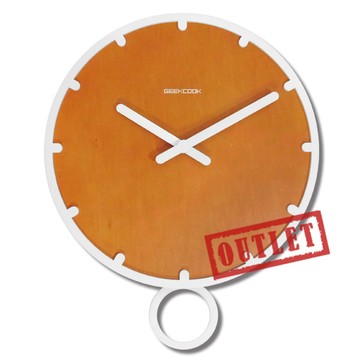 展示福利品550↘14吋北歐現代簡約居家清新風格餐廳客廳臥室靜音刻度搖擺掛鐘 - 木紋白色