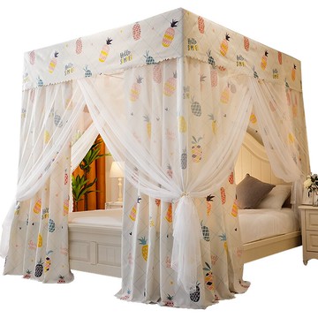 家用蚊帳 家用蚊帳床簾一體式 臥室冬天保暖 全封閉遮光支架固定公主風落地『XY10894』