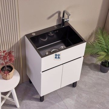 免運 公司貨 浴室櫃 陽台洗衣櫃 洗臉盆 不銹鋼水槽實木洗衣櫃陽臺衛生間壹體櫃落地洗衣槽小戶型浴室櫃工廠現貨直銷 特惠/全館八折 售後保障 店長推薦 5y1018