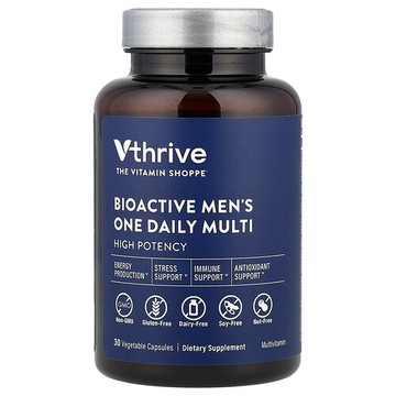 Vthrive, 生物活性男性每日一次多營養素，30 粒素食膠囊