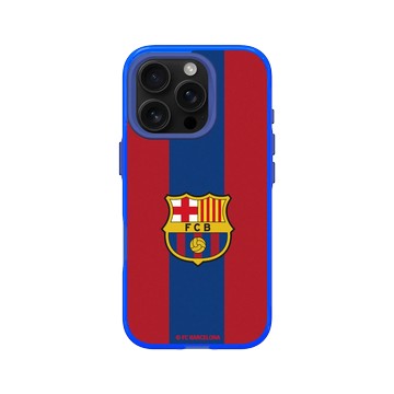 iPhone 16 Pro Clear 激光藍 - FC Barcelona - Logo - Two Tone Background