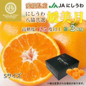 [予約 2023年12月21日から12月25日の納品] 媛美月 約3kg S 愛媛県産八協共選 JA西宇和 みかん 冬ギフト お歳暮 御歳暮