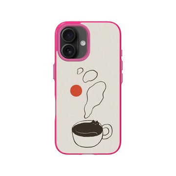 iPhone 16 Clear 粉漾桃 - ilovedoodle (Lim Heng Swee) - Coffee Cat: 窩最溫暖