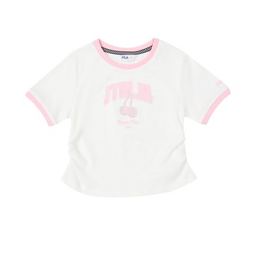 FILA KIDS 女童短袖排汗快乾圓領T恤-粉色 5TEA-4709-PK